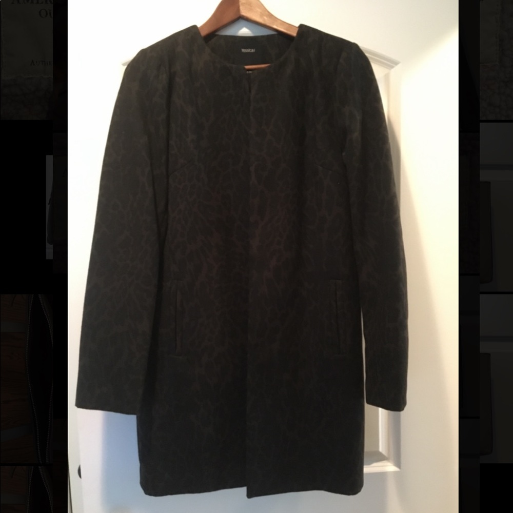Black Leopard Print Coat
